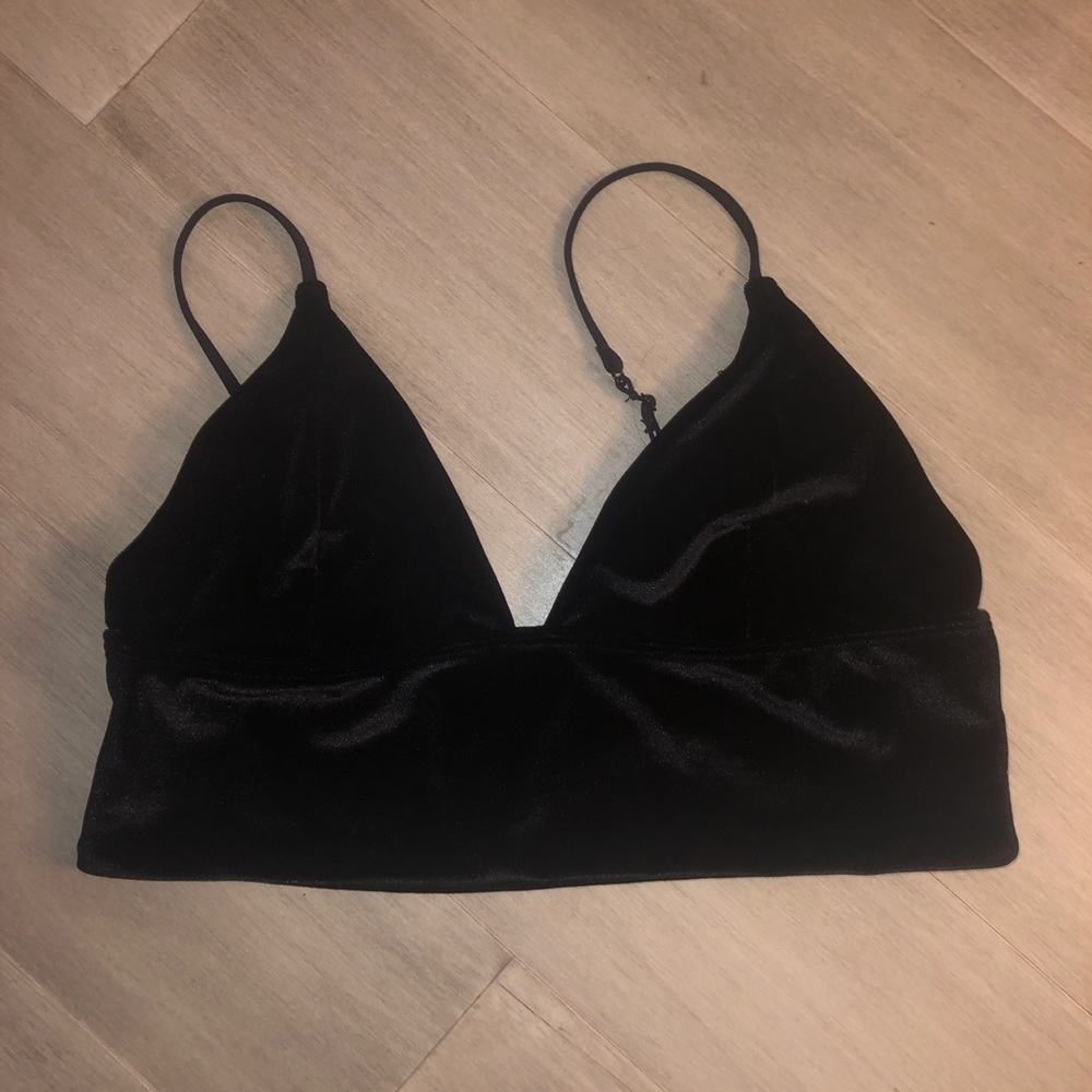 Velvet black bralette
